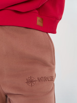 Brązowe spodnie ze ściągaczami na dole NATURAL SIDE