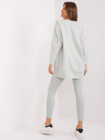 Hurtownia Miętowy melanżowy komplet z luźną bluzą