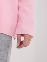Jasnoróżowa bluza oversize z okrągłym dekoltem