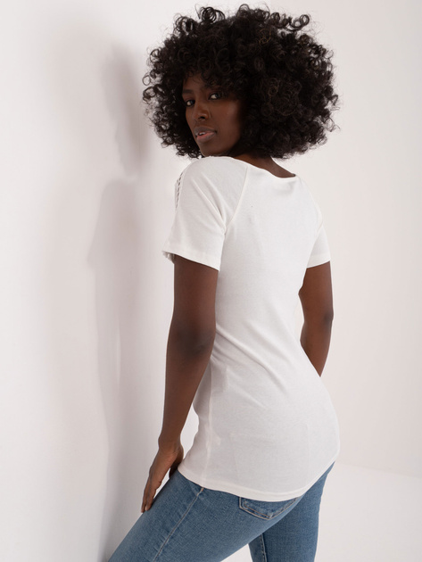 Hurt Ecru bluzka z koronką i krótkim rękawem