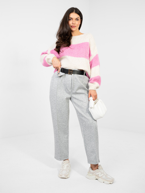 Szare dresowe spodnie z ozdobnymi guzikami