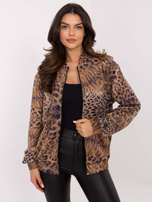 Hurt Camelowa rozpinana bluza w panterkę z eko zamszu 