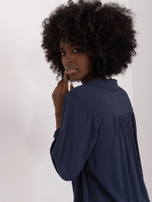 Hurt Granatowa koszulowa bluzka z kołnierzykiem SUBLEVEL