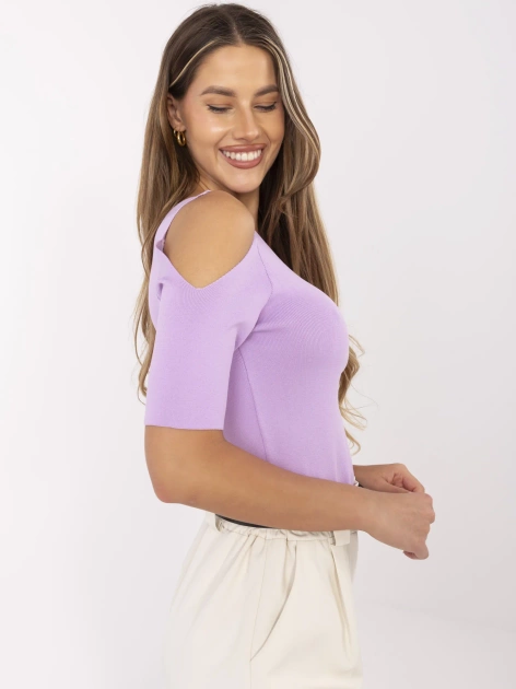 Liliowa bluzka na jedno ramię Lennah RUE PARIS