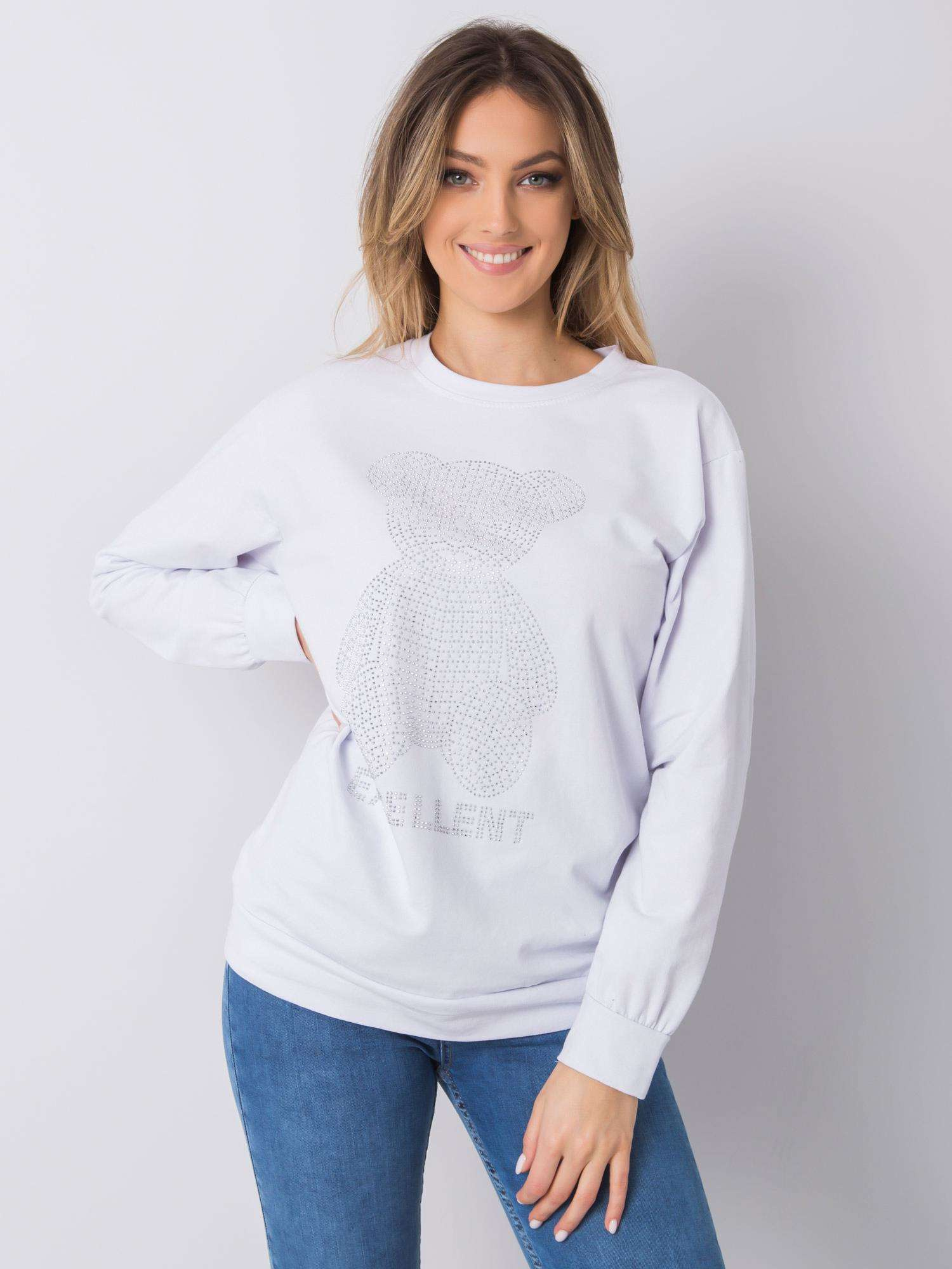 White sweatshirt with Darla applique