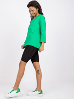 Grüne Bluse mit Spitze am Rücken Sylvie RUE PARIS.