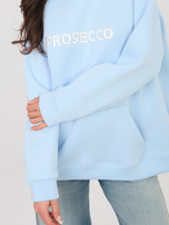 Pastelowa niebieska bluza kangurka z ociepleniem RUE PARIS 