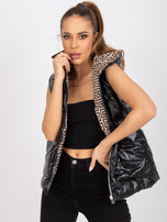 Czarna pikowana dwustronna kamizelka Addison 