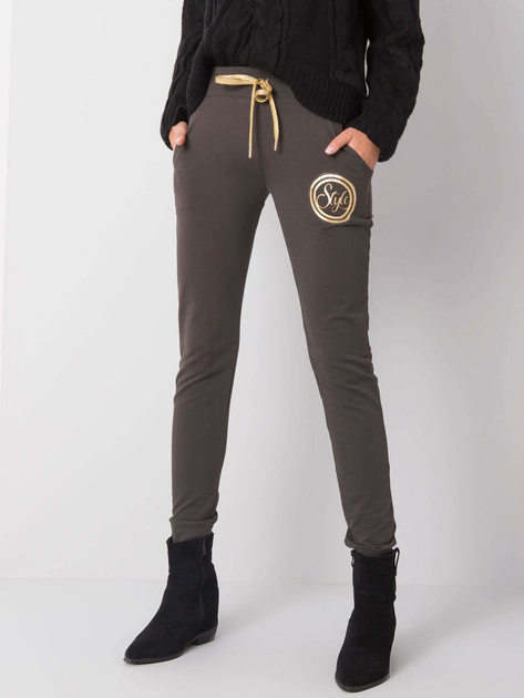Ciemne khaki spodnie dresowe Stylish