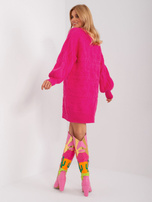 Hurt Fuksjowa sukienka dzianinowa o kroju oversize