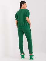 Hurt Ciemnozielony dresowy komplet z ociepleniem