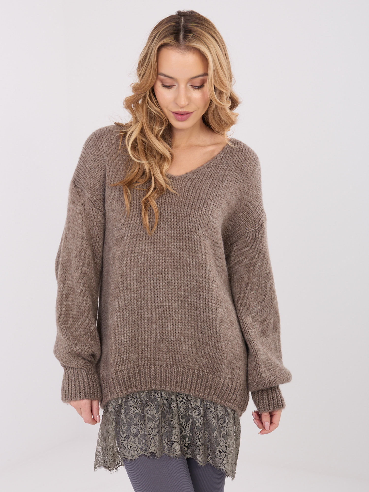 Fango elegancki sweter z domieszką moheru 