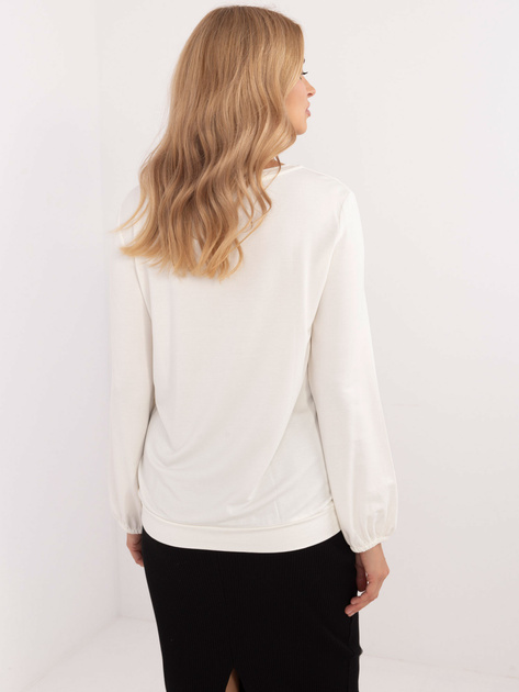 Hurtownia Ecru luźna bluzka longsleeve z naszywką