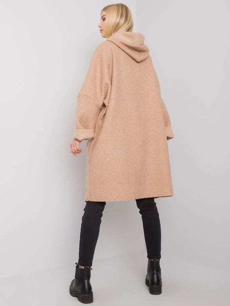 Beżowy płaszcz z kapturem Serah OCH BELLA