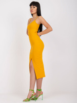 Bright orange fitted dress with stripes RUE PARIS