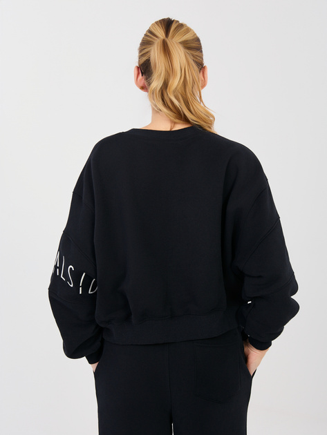 Czarna krótka bluza z okrągłym dekoltem NATURAL SIDE