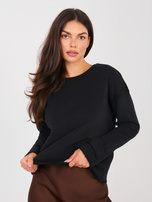 Czarna bluza z ozdobnymi szwami NATURAL SIDE