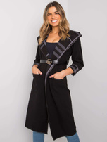 Czarny płaszcz z kapturem Latesha