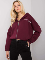 Bordowa bluza z haftem Michelle RUE PARIS 