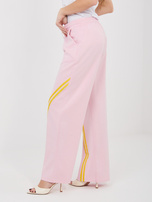 Pastelowe różowe dresowe spodnie z wiązaniem RUE PARIS