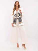 Hurt Kremowa jednorzędowa marynarka z nadrukiem 