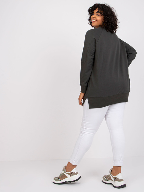 Khaki bawełniana tunika dresowa plus size Parma
