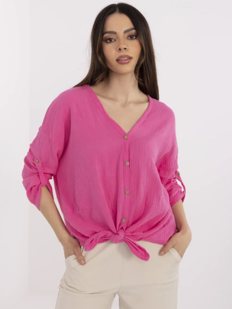 Różowa muślinowa koszula damska na lato