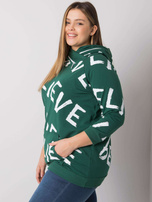 Tmavě zelená vzorovaná mikina plus size Perth.