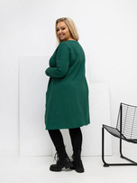 Ciemnozielona tunika plus size z dłuższym tyłem 