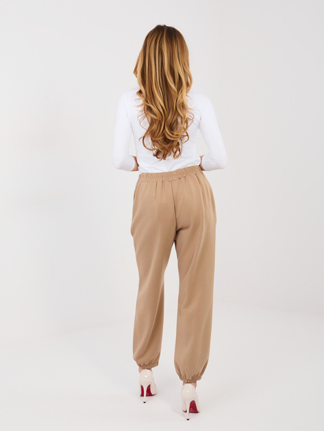 Ciemnobeżowe dresowe spodnie w eleganckim stylu