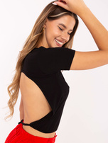 Czarna bluzka z wiązaniem na plecach RUE PARIS