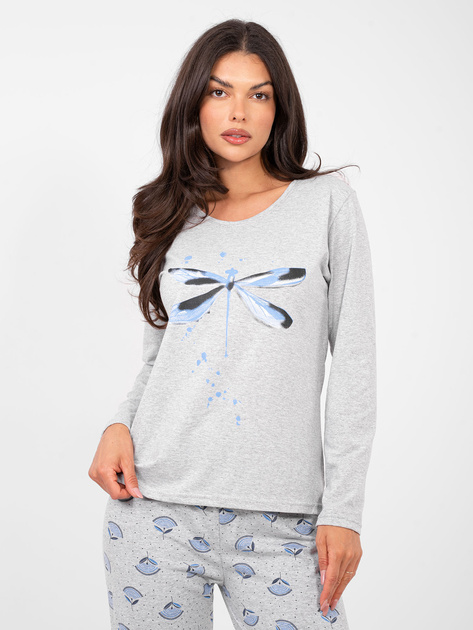 Szara bawełniana piżama ze spodniami