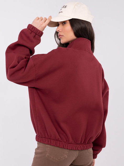 Bordowa rozpinana bluza basic ze stójką