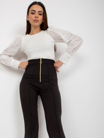 Hurt Czarne legginsy eleganckie z zamkiem OCH BELLA