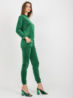 Hurt Zielony komplet welurowy ze spodniami Brenda RUE PARIS 
