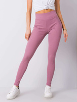 Brudnoróżowe legginsy prążkowane Sanja