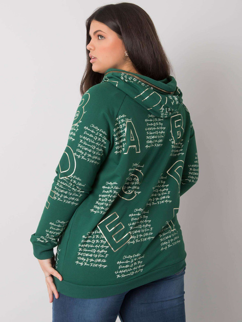 Ciemnozielona bluza plus size z aplikacją Adele