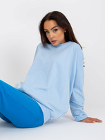 Hurt Jasnoniebieska damska bluza basic o kroju oversize RUE PARIS 
