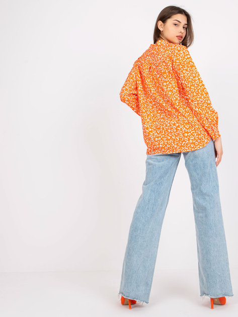 Pomarańczowa luźna bluzka z nadrukiem Inesa