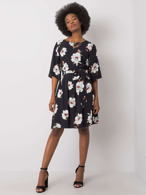 Czarna sukienka w kwiaty Azariah