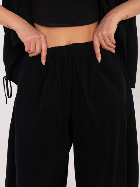 Czarne sztruksowe spodnie z kieszeniami