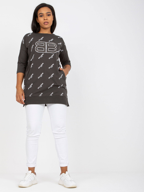 Hurtownia Khaki bluzka plus size z aplikacją