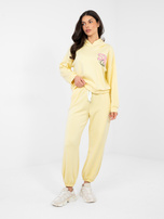 Jasnożółte dresowe spodnie ze ściągaczami RUE PARIS 