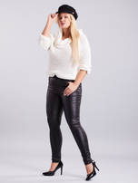 Czarne woskowane spodnie skinny PLUS SIZE