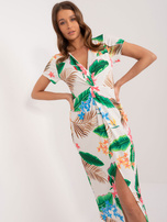 Hurtownia Ecru wzorzysta sukienka midi