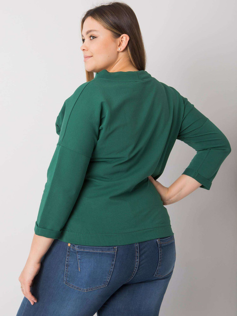 Ciemnozielona bluza plus size bez kaptura Pasadena