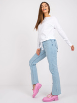 Biała bluzka basic z długim rękawem Carla