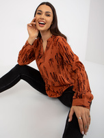 Hurt Jasnobrązowa wiskozowa bluzka z nadrukiem SUBLEVEL