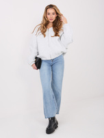 Jasnoszara rozpinana bluza z gumką na dole