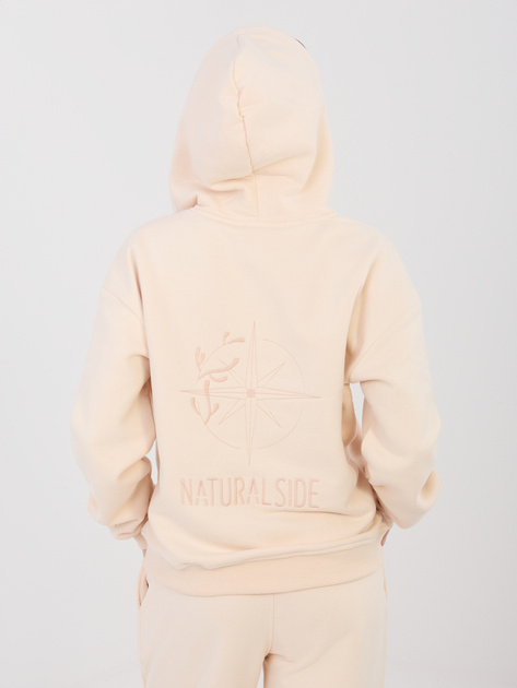 Jasnobeżowa rozpinana bluza z kieszeniami NATURAL SIDE